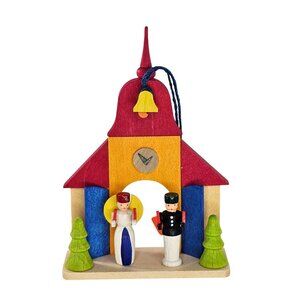Graupner Holzminiaturen Erzgebirge Wooden Church Angel Bell Ornament Germany